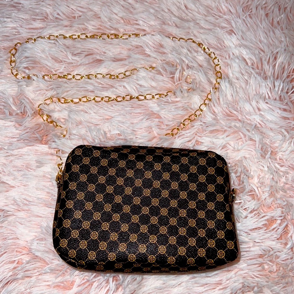 4 For $40 ~ Gold Checkered Cross body - Picture 4 of 5